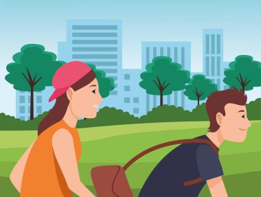 Bisiklete binen gençler karikatür