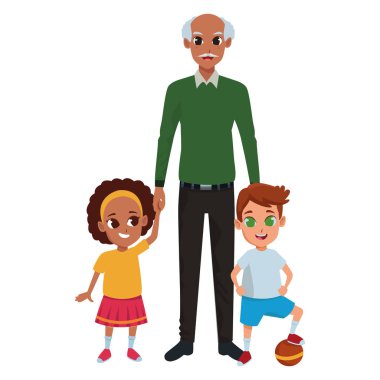 Aile bireyleri ve çocuk karikatürleri