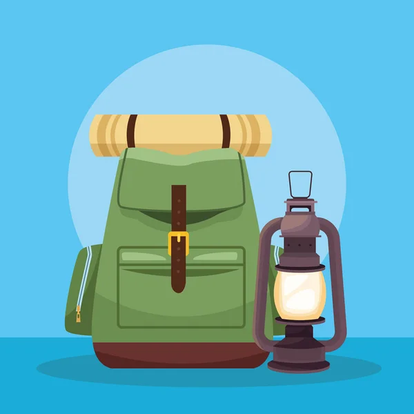 Travel and adventure in with backpack