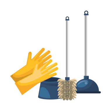 Temizlik ekipmanları ve ürünleri seti