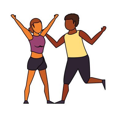 fitness spor egzersiz yaşam tarzı karikatür