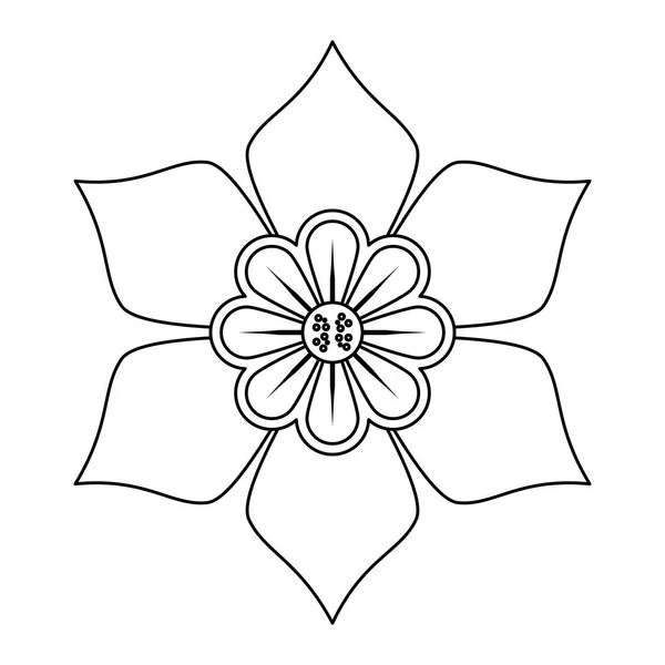Květinová dekorace v černém a bílém filmu — Stockový vektor