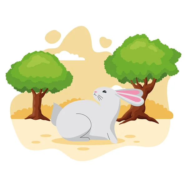 Mignon lapin animal de compagnie dessin animé — Image vectorielle