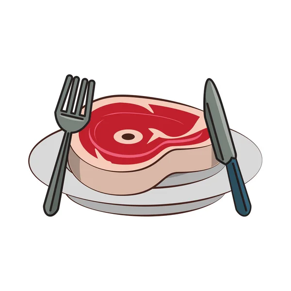 Νόστιμο μπάρμπεκιου ψητό φαγητό κινούμενα σχέδια — Διανυσματικό Αρχείο