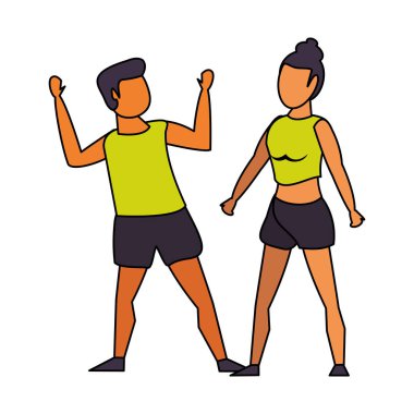 fitness spor egzersiz yaşam tarzı karikatür