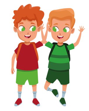 çocukluk sevimli okul öğrencileri karikatür