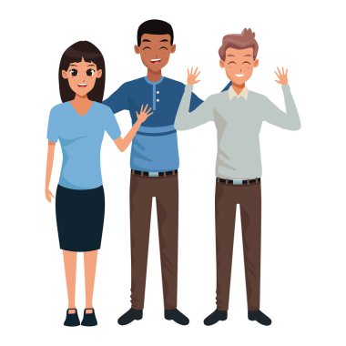 Genç arkadaşlar gülümseyerek ve selamlıyorum