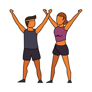 fitness spor egzersiz yaşam tarzı karikatür