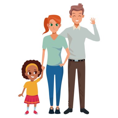 Küçük çocuklu aile genç anne-baba