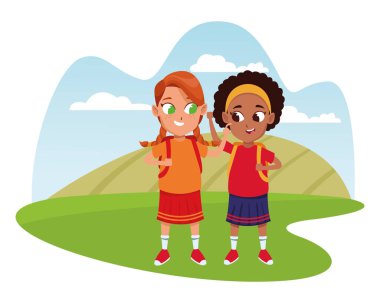 çocukluk sevimli öğrenciler kız karikatür