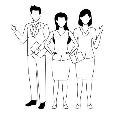 Siyah beyaz araçları ile Yönetici iş çalışanları