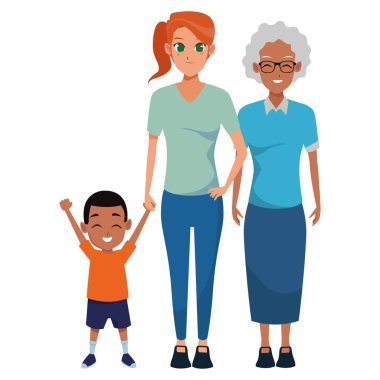 Kızı ve torunu ile aile afro büyükanne