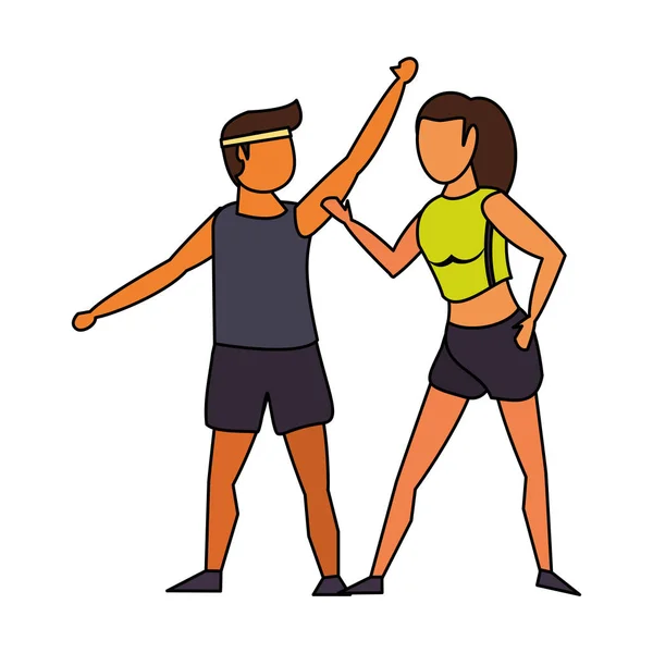 Fitness Sport Bewegung Lifestyle Cartoon — Stockvektor