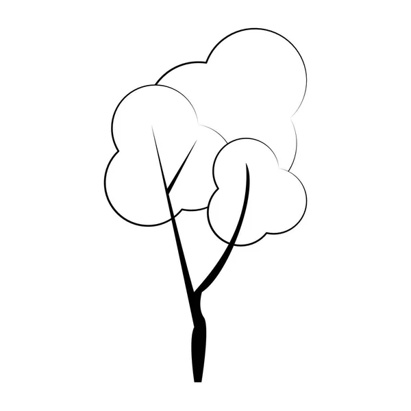 Drzewo jesień kreskówka lato na białym tle natura — Wektor stockowy