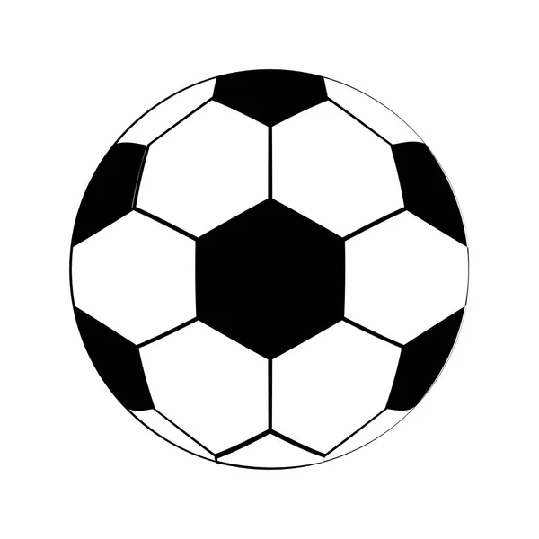 Soccer football ball equipment cartoon isolated in black and white — Stock Vector