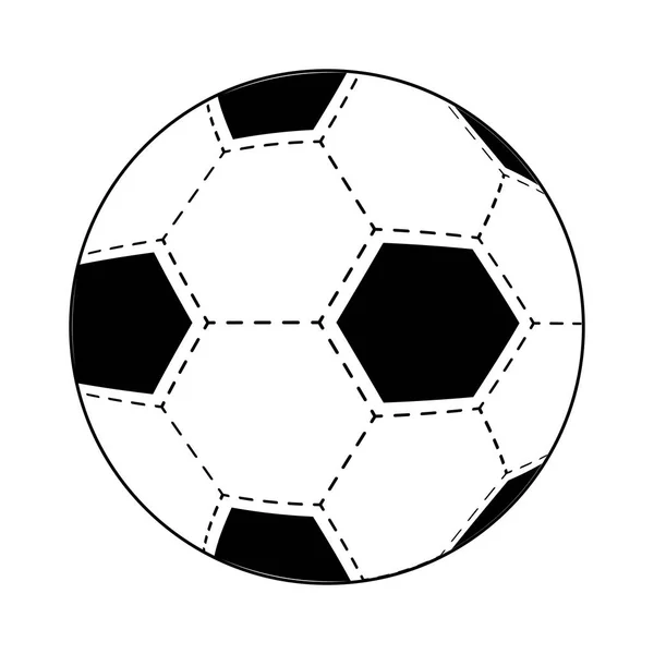 Soccer football ball equipment cartoon isolated in black and white — Stock Vector