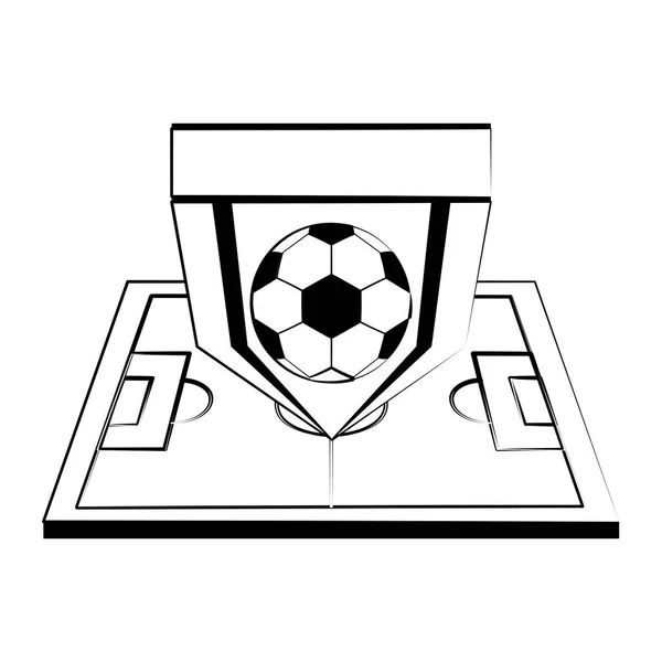 Fútbol fútbol deporte concepto de juego en blanco y negro — Archivo Imágenes Vectoriales