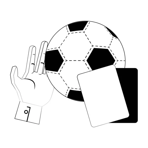 Futebol futebol conceito de jogo de futebol em preto e branco — Vetor de Stock