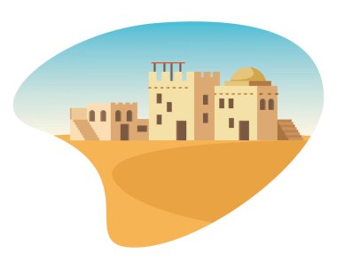 oryantal antik alayaş binalar karikatür