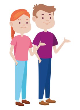 Gençler arkadaşlar gülümseyen ve karikatürler tebrik