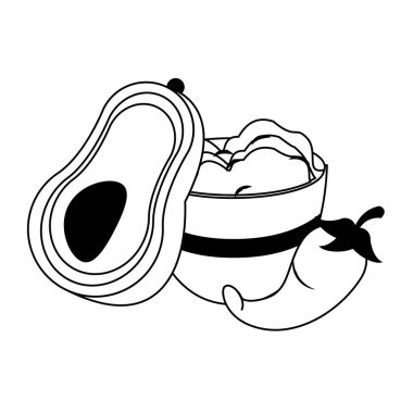 meksika kültür ve gıdalar karikatürler siyah beyaz