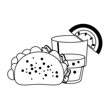 meksika kültür ve gıdalar karikatürler siyah beyaz