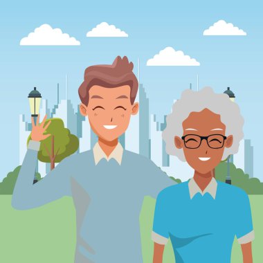 Aile yetişkin oğlu yaşlı anne bakımı