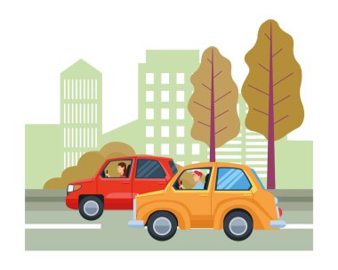 Ulaşım ve araçlar karikatür sürme