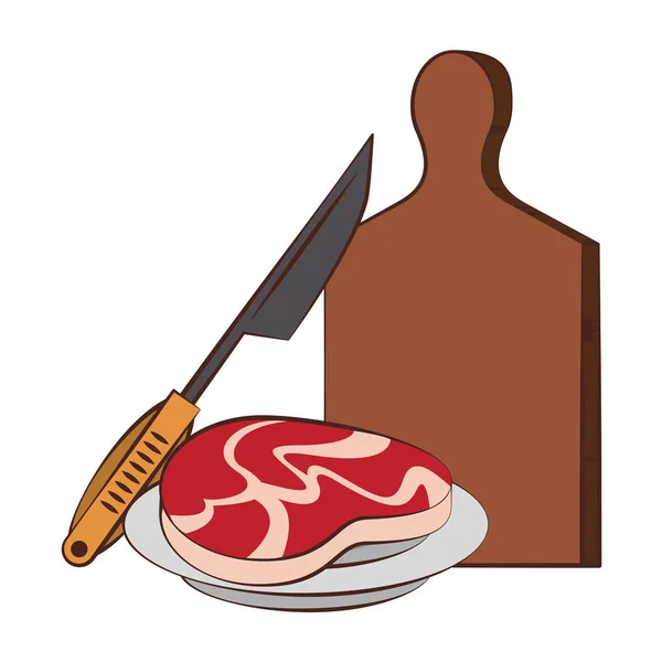 Smaczne grilla grillowane jedzenie kreskówki — Wektor stockowy