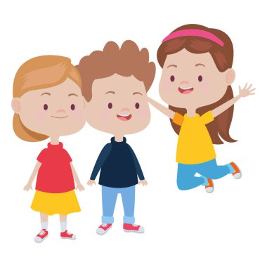Sevimli mutlu çocuklar eğleniyor