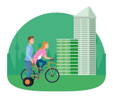 Bisiklet ve scooter kullanan gençler