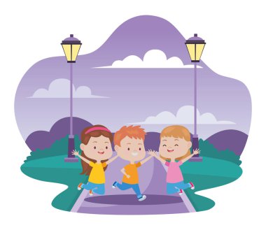 Sevimli mutlu çocuklar eğleniyor