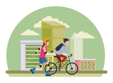 Genç çift eğitim ekstrem sporlar