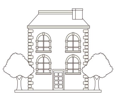 Kentsel bina ve şehir mimarisi siyah beyaz