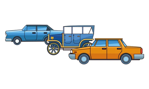 Vintage and classic cars vehicles — Stock Vector