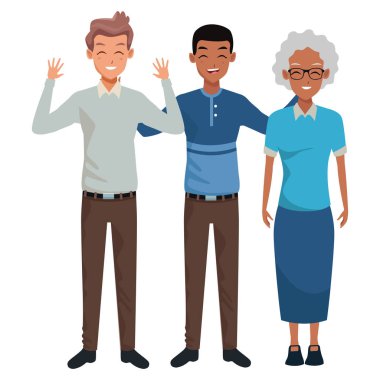 Yetişkin torunları ile aile büyükanne