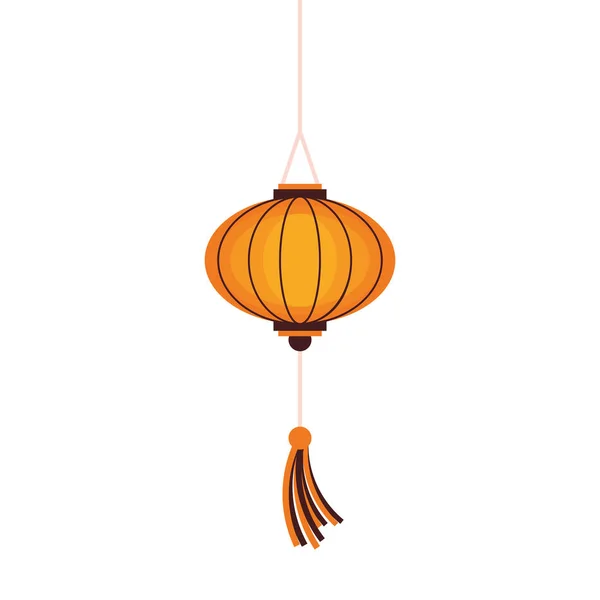 Oriental chinês lanterna decoração desenhos animados — Vetor de Stock