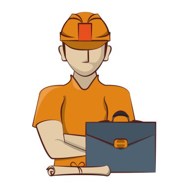 mühendislik inşaat fabrika sanayi karikatür