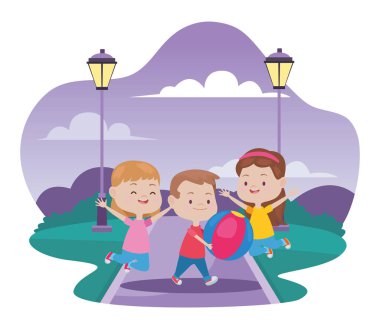 Sevimli mutlu çocuklar eğleniyor