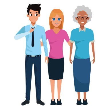 Yetişkin saughter ve oğlu ile aile yaşlı anne