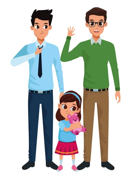 Familia padres y niños dibujos animados — Vector de stock