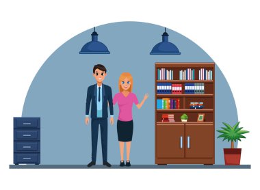 Genç yetişkin çift tebrik karikatür