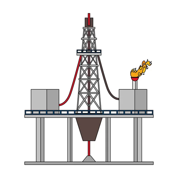 Olieraffinaderij gasfabriek cartoon — Stockvector