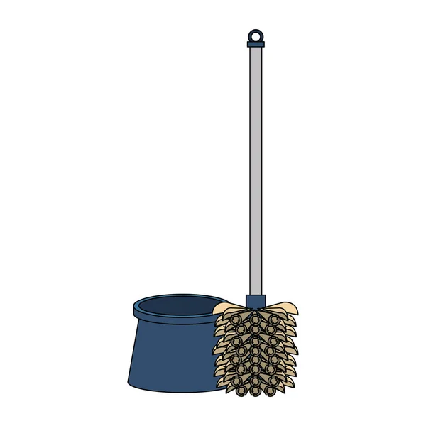 清洁马桶刷与垫隔离符号 — 图库矢量图片