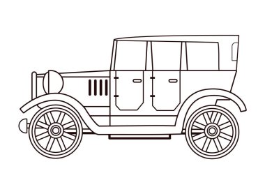 Siyah beyaz klasik antika araç