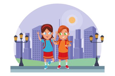 çocukluk sevimli öğrenciler kız karikatür