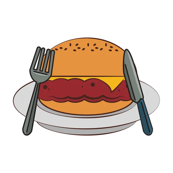Lezzetli barbekü ızgara gıda karikatür — Stok Vektör