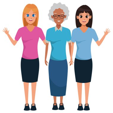 Kızı ile aile büyükanne ve anne