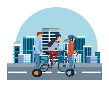 Bisiklet ve elektrikli scooter kullanan lar