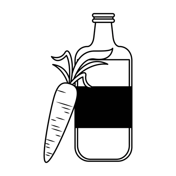 Alimentation saine manger mode de vie dessin animé en noir et blanc — Image vectorielle